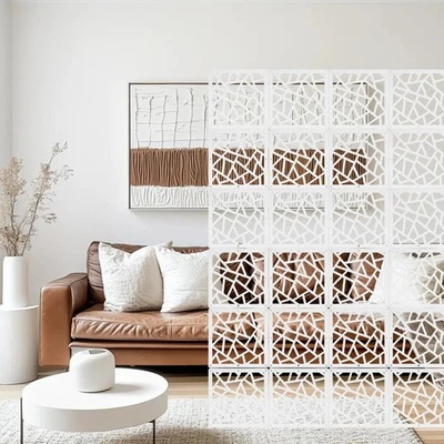 Divisor de habitación colgante de PVC 24 piezas, paneles de patrón de talla de flores, pared decorativa... Foto 1 de 4