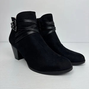 Life Stride Damen-Stiefeletten schwarz Kunst-Wildleder Reißverschluss Velocity 2.0 Jezebel Größe 8 - Bild 1 von 16