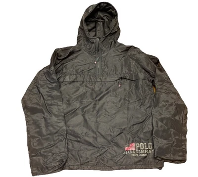 De Colección Y2k Polo Jeans Co. Ralph Lauren Azul Anorak Pullover Chaqueta con Capucha Talla M Foto 1 de 4
