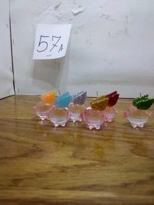 6 kleine Glasschweinchen mit Flügeln aus Glitzerglas - Bild 1 von 9