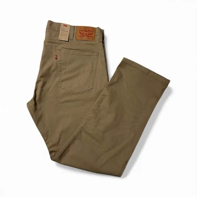 НОВЫЙ! Levi's 513 тонкий прямой эластичной Chinos хаки бежевый брюки мужские W38 L30 новый с Ярлыками - Изображение 1 из 4