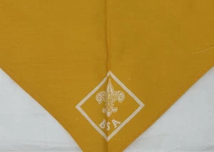Vintage BSA Boy Scouts of America Neckerchief- Yellow with White Insignia - Picture 1 of 3