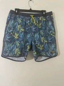 LL Bean All-Adventure Hybrid Swim Shorts Men's L Jersey Lined Tropical Leaves - Picture 1 of 6