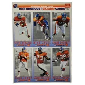 Carta McDonald's Edizione Limitata 1993 Game Day Non Tagliata Denver Broncos John Elway - Foto 1 di 10