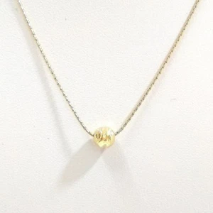 14kt Gold Filled 0.6mm Fine Chain Necklace with 6mm HAMMERED Bead - Your Size - Picture 1 of 13