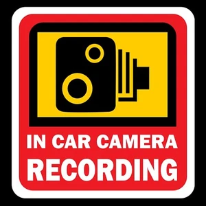 2 x autocollant d'enregistrement pour caméra de vidéosurveillance dans la voiture - vinyle 100 x 100 mm dashcam avertissement vidéo - Photo 1 sur 1