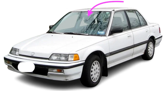 Se adapta a: Honda Civic 1988-1991 sedán de 4 puertas parabrisas delantero de vidrio con moldura Foto 1 de 4