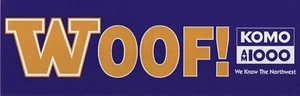 Vintage University of Washington Huskies WOOF! Komo News 1000 PNW 8"x9" Aufkleber  - Bild 1 von 2
