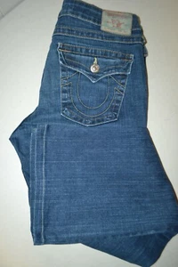 True Religion Women's Bootcut Becky Pocket Flaps Blue Jeans Sz 32x30 - Picture 1 of 12