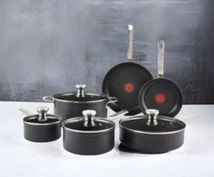 T-FAL NON-STICK COOKWARE SET PLATINUM METAL SAFE 10 PCS/ NEW! - Picture 1 of 8