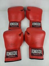 Vintage Ringside Red Boxing Gloves Leather 14oz Pair Lot Of 2 Pairs