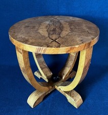 TAVOLINO VINTAGE STILE ART DECO IN LEGNO E RADICA DI ULIVO - FRANCIA XX SECOLO