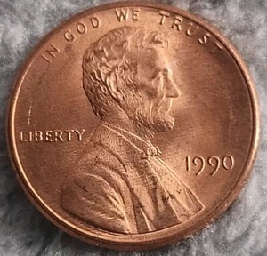 Rare Error 1990 No S Proof Lincoln  One Cent In High Grade Die Deteriorating Rev - Picture 1 of 7