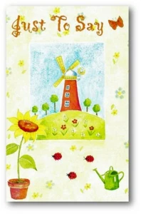 Windmill JUST TO SAY.. Caring Card With Bible Text Matthew 6:32 - EB8576 - Picture 1 of 1