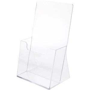 Plymor Clear Acrylic Countertop Brochure Holder, Fits Documents Up to 4" Wide - Picture 1 of 1
