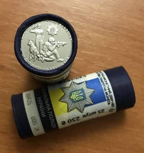 UCRANIA - ROLLO (25 monedas) x 10 HRYVEN 2025 "La Policía Nacional" UNC - Imagen 1 de 3