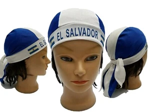 Bandera de El Salvador Durag Bandana Cabeza Envoltura Cabeza DoRag Cabeza de Motociclista Bandera - Imagen 1 de 5