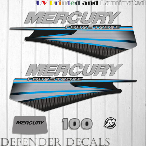 Mercury 100 HK Four Stroke 2013-2017 Blå Utombordare   Dekaler sticker kit