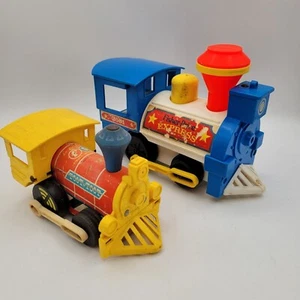 Fisher Price LOT Express Train 2581 & Toot Toot Wooden 643 Pull Toy Vintage - Picture 1 of 15