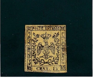 Modena 1852 15 c. giallo ben marginato MH (Cod.5717) - Picture 1 of 1