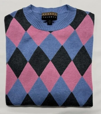 Robert Talbott Argyle  Sweater New With Tags Size Medium - Image 1 of 4