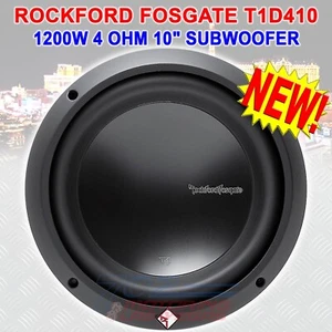 ALTAVOZ BAJO SUBWOOFER ROCKFORD FOSGATE T1D410 10" POWER T1 4-OHM DVC 1200W - Imagen 1 de 5