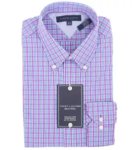 Tommy Hilfiger Men's Long Sleeve Button-Down Plaid Dress Shirt - $0 Free Ship - Picture 1 of 2