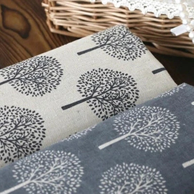Money Tree Print Linen/Cotton Fabric for Upholstery Curtain Table Cloth By Meter - Image 1 of 4