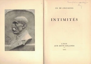 CHAVANNES Charles Honoré de INTIMITES CORRECTIONS MANUSCRITES DE L'AUTEUR 1927 - Picture 1 of 6