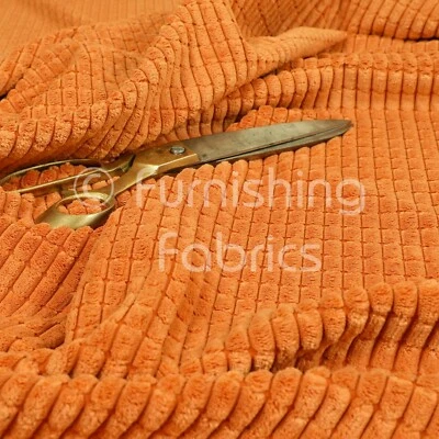 Furnishing Upholstery Fabric Brick Effect Pattern Texture Cord New Orange Colour - Image 1 of 4