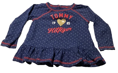 Tommy Hilfiger, Blue Long Sleeve Blouse, Size 24 Months - Image 1 of 4