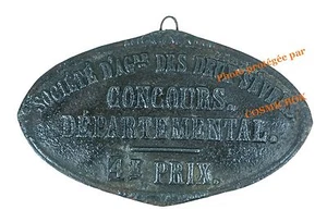 Plaque fonte CONCOURS DÉPARTEMENTAL 4 Prix SOCIÉTÉ d'AGRICULTURE des Deux-Sèvres - Picture 1 of 2