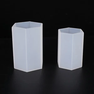 Molde de vela de silicona hexagonal hágalo usted mismo fabricación artesanal yeso hormigón cemento arcilla moldes - Imagen 1 de 8