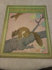vintage children's book LITTLE WILD ANIMALS Saalfield Publ. 1943  - Bild 1 von 7