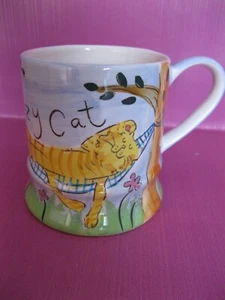 Whittard of Chelsea Lazy Cat In Hammock Vintage Hand Painted Coffee Mug By Beth - Picture 1 of 5