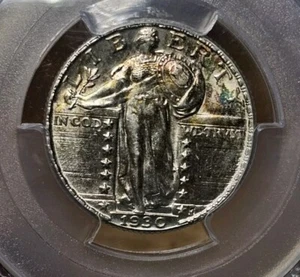 1930 Standing Liberty Quarter PCGS MS63 FH - Stunning Vibrant Colors Toning! - Picture 1 of 3