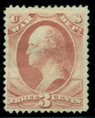 US #O85 3¢ War Dept, og, hinge rem, small thin spot, fresh and well centered - Image 1 of 2