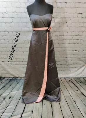 657 VESTIDO DE GRADUACIÓN FORMAL SATINADO ROSA GRIS TALLA 8 JORDAN Foto 1 de 4