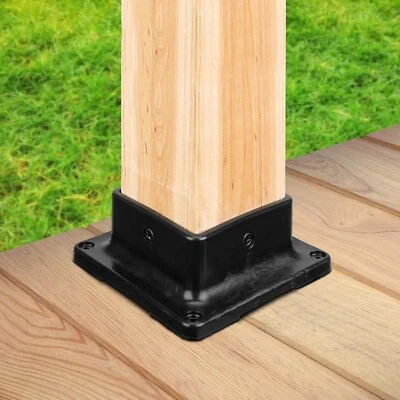 Post Bracket Base Flange,Internal 3-1/2"x3-1/2"Heavy Duty Deck Fence Post Anchor - Image 1 of 4