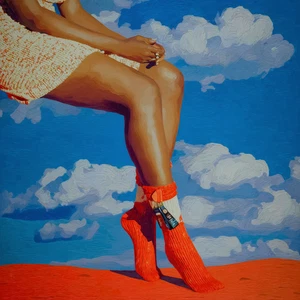 🎨 Sara Cwynar inspirierter Giclée-Kunstdruck von Rombley | Stocking on Sky 24 x 24" C1 - Bild 1 von 7