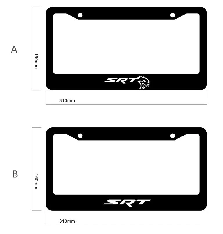 Marco de placa de metal negro Dodge Srt Hellcat Foto 1 de 4