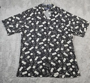 RARISSIMA camicia da campo uomo vintage POLO RALPH LAUREN grande con bottoni SS DOMINOES AOP - Foto 1 di 14