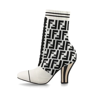 BOTAS CALCETÍN FENDI ZUCCa Tejidas 38 Damas Blanco Foto 1 de 4
