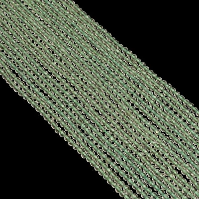 Cuentas facetadas redondas de piedras preciosas de amatista verde natural 2,5-3 mm hilo 12,5" 219 Foto 1 de 2