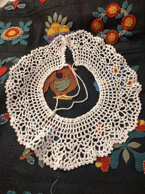 Vestido vintage crochet a mano crudo cuello cordón Foto 1 de 4