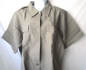 Flying Cross Womens 52 Gray Short Sleeve Uniform Shirt Deluxe Tropic NWT - Picture 1 of 8