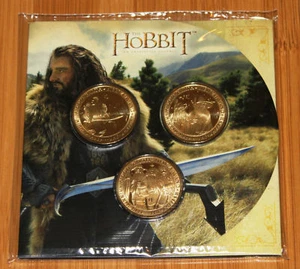 ¡JUEGO DE TRES MONEDAS NUEVA ZELANDA 2012 EL HOBBIT, Gandalf Radagast!!! Precio de venta sugerido por el fabricante $89 - Imagen 1 de 3