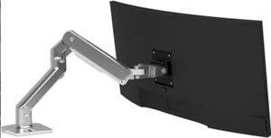 Ergotron HX Desk Monitor Arm Heavy Monitor Mount - Brushed Silver - Picture 1 of 4