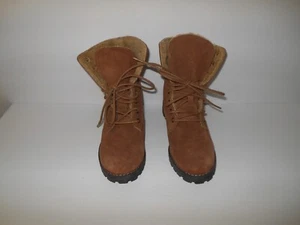 Diba Women's Combat Brown Boots Shearling Lined Size 8 NWOT - Picture 1 of 9