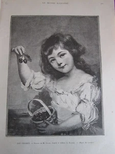 Radierung 1888 - Die Kirschen nach Russell (Kind) - Bild 1 von 1